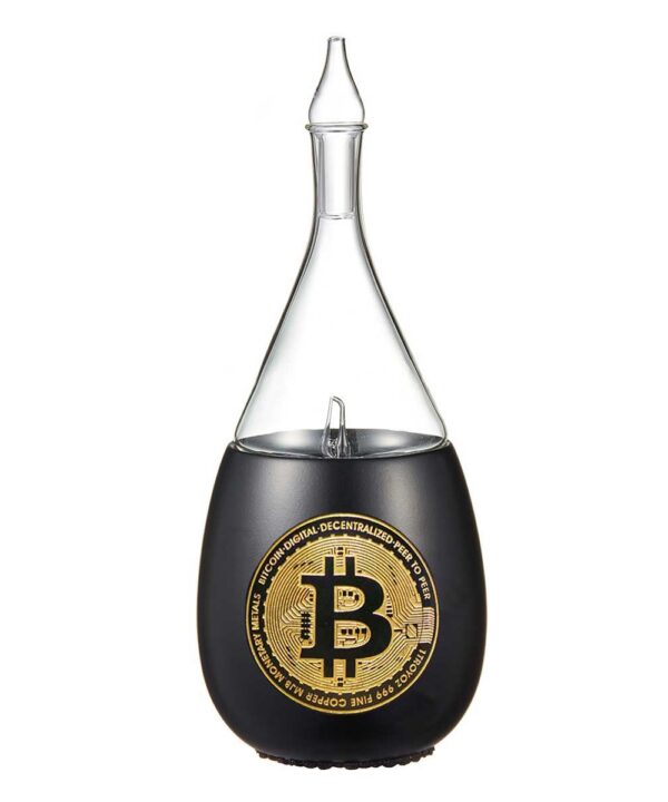 Laser Engraved Bitcoin Raindrop Black Nebulizing Diffuser