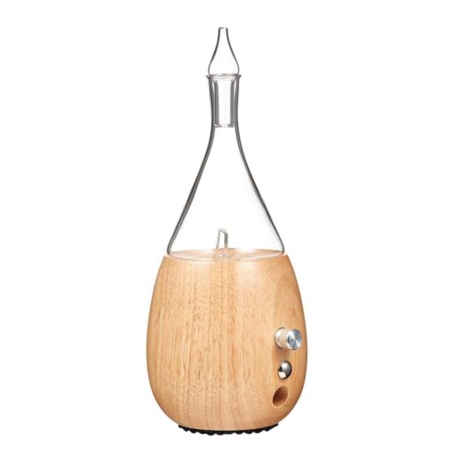 Raindrop 2.0 Nebulizing Diffuser Light Wooden Base Side View