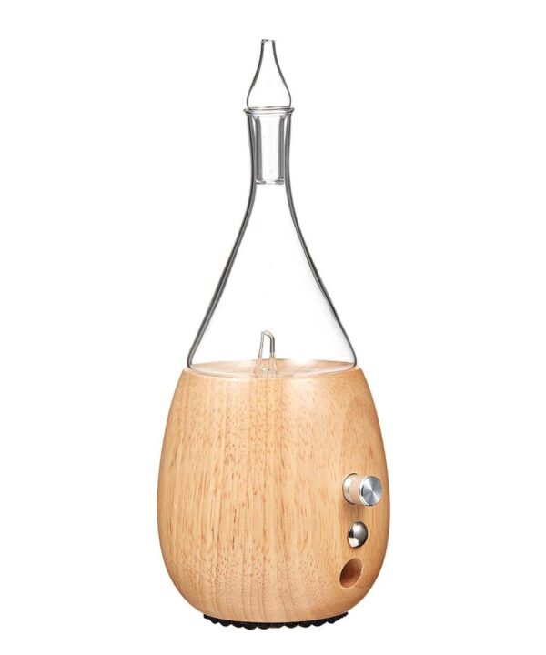 Raindrop 2.0 Nebulizing Diffuser Light Wooden Base Side View