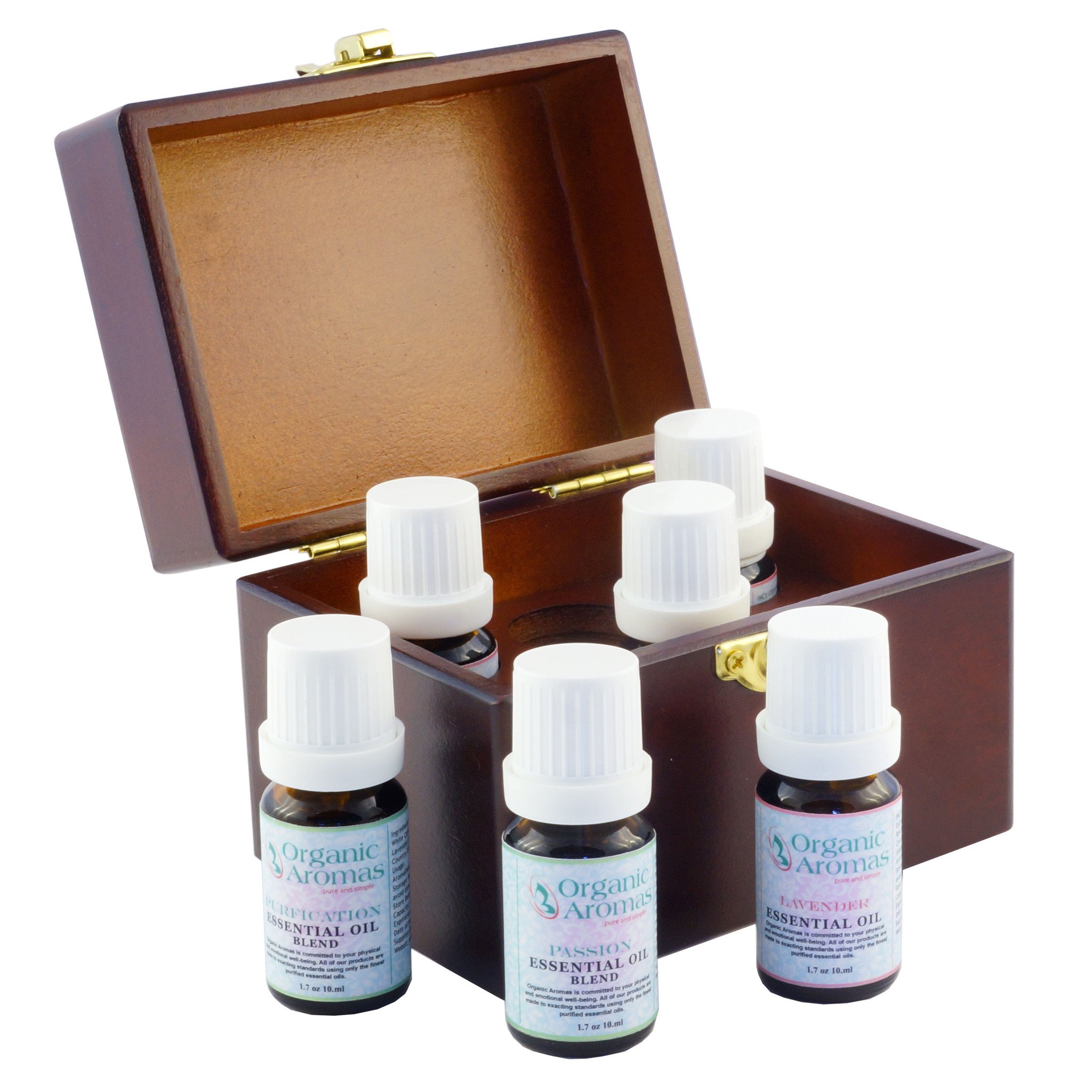 Wooden Box of 6 Essential Oils Dark